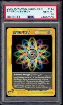 2003 Pokemon Rainbow Energy 144/147 PSA 10 (Aquapolis) - Image 1