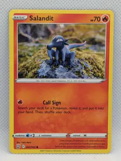 SALANDIT 027/163 (YUKA MORII) C BATTLE STYLES POKEMON NM/M SALANDIT - Image 1