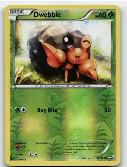 DWEBBLE 13/113 COMMON REVERSE HOLO LEGENDARY TREASURES POKEMON LIGHTLY PLAYED - Image 1