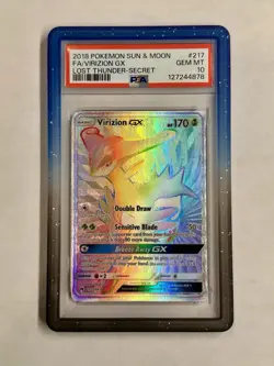 PSA 10 Virizion GX 217/214 SM Lost Thunder Secret Rare Full Art Holo 2018 Eng - Image 1