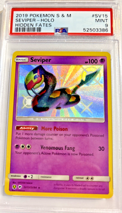 2019 Pokemon Hidden Fates Shiny Vault Seviper Holo Card #SV15/SV94 PSA 9 Mint - Image 1