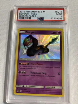 2019 Pokemon Hidden Fates Shiny Vault Seviper Holo Card #SV15/SV94 PSA 9 Mint - Image 2