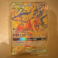 Reshiram & Charizard GX TAG TEAM SM247 Promo Holo HP 270 Pokemon TCG EN - Image 1