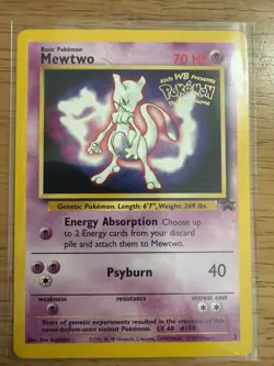 1999 Pokemon Promo Mewtwo #3 The First Movie Holo Rare MP Moderately Played TCG - Image 1