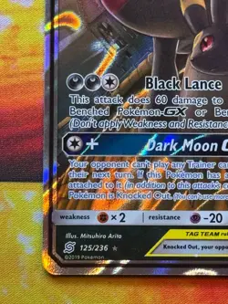 Umbreon & Darkrai GX 125/236 Ultra Rare Tag Team - Pokemon SM Unified Minds - NM - Image 4