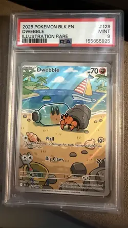 Pokemon Dwebble Black Bolt Illustration Card 129/086 PSA 9 Rare - Image 1