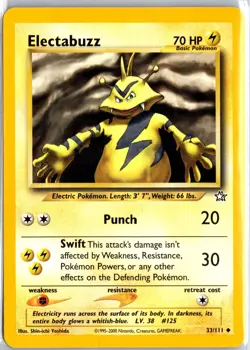 Electabuzz 33/111 Uncommon Neo Genesis Pokemon Unlimited LP - Image 1