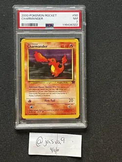 2000 Pokemon Team Rocket Charmander #50 PSA 7 NM - Image 1