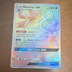 Pokemon TCG Blastoise GX Full Art 218/214 SM Unbroken Bonds Secret Rare Holo - Image 1