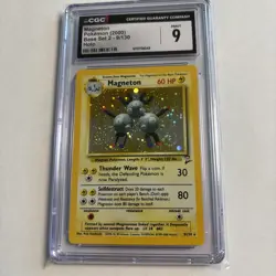 CGC 9 MINT Magneton 2000 Base Set 2 9/130 Holo Pokemon Card SWIRL ! - Image 1