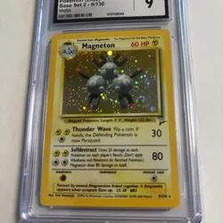 CGC 9 MINT Magneton 2000 Base Set 2 9/130 Holo Pokemon Card SWIRL ! - Image 2