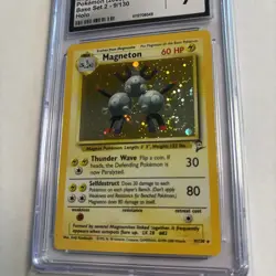 CGC 9 MINT Magneton 2000 Base Set 2 9/130 Holo Pokemon Card SWIRL ! - Image 3