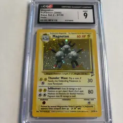 CGC 9 MINT Magneton 2000 Base Set 2 9/130 Holo Pokemon Card SWIRL ! - Image 4