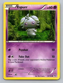 Espurr 42/106 Common Flashfire Pokemon Lightly Played - Image 1