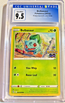 Pokemon TCG Bulbasaur Pokemon Go 001/078 Regular Common Card CGC 9.5 - Image 1