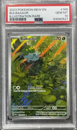 2023 POKEMON MEW EN-151 ILLUSTRATION RARE #166 BULBASAUR PSA 10 GEM MINT - Image 1
