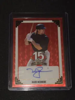 2025 Leaf National 15th Anniversary Mark McGwire Red Flood Super Auto 1/1 RARE - Image 1
