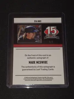 2025 Leaf National 15th Anniversary Mark McGwire Red Flood Super Auto 1/1 RARE - Image 2