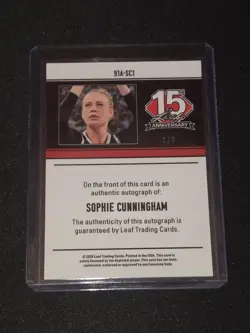 2025 Leaf National 15th Anniversary Sophie Cunningham Light Blue Auto 1/1 RARE - Image 2