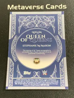 2025 Topps WWE Queen Of Queens Stephanie Mcmahon Auto Pink Foil 19/25 Rare!! - Image 2