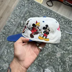 Vintage Mickey Mouse hat Cap Snapback Through The Years Goofys Hat Co Blue Bill - Image 3