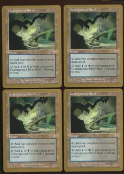 4x Underground River Rare Ex/LP 7th Edition Worlds 2002 Gold Border MTG - Image 1