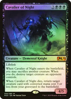 MTG FOIL Cavalier of Night - Core Set 2020 #094 - Image 1