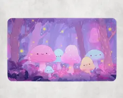 Kawaii Mushroom MTG Playmat - Enchanted Forest Pastel EDH TCG Cute Gift - Image 1