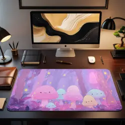 Kawaii Mushroom MTG Playmat - Enchanted Forest Pastel EDH TCG Cute Gift - Image 2