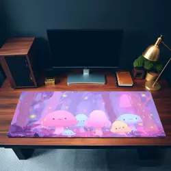 Kawaii Mushroom MTG Playmat - Enchanted Forest Pastel EDH TCG Cute Gift - Image 3