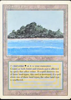 MTG Tropical Island Revised Edition Magic the Gathering Rare - Image 1