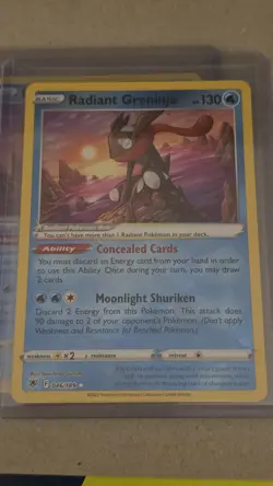 Pokemon TCG Radiant Greninja Holo Rare Card Swsh10: Astral Radiance 046/189 NM/M - Image 1