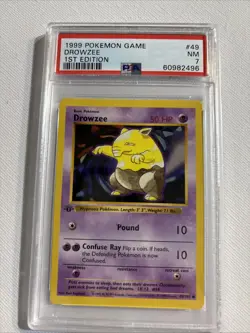 Drowzee 1st Edition Base Set Shadowless Card 49/102 NM Condition PSA 7 - Image 2