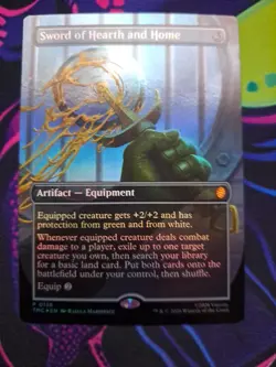 MTG Sword of Hearth and Home BORDERLESS FOIL TMNT Pizza Box Promo Unplayed Mint - Image 1