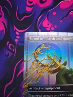 MTG Sword of Hearth and Home BORDERLESS FOIL TMNT Pizza Box Promo Unplayed Mint - Image 2