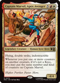 x1 Captain Marvel, Apex Avenger R MTG Commander: Marvel Super Heroes M/NM, Engli - Image 1