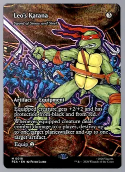 Leo's Katana - Sword of Sinew and Steel - Borderless - 18 - TMNT (PZA) MTG - Image 1
