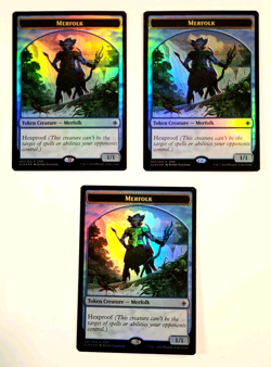 3 x Merfolk + Treasure - Double-sided Foil Token - 001/012 - Ixalan - MTG - Image 1