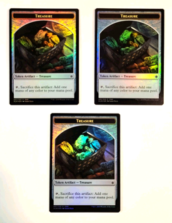 3 x Merfolk + Treasure - Double-sided Foil Token - 001/012 - Ixalan - MTG - Image 2