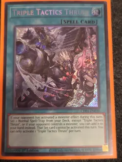 Konami Triple Tactics Thrust CH01-EN030 Spell 1st Ed Secret Rare Foil VLP - Image 1