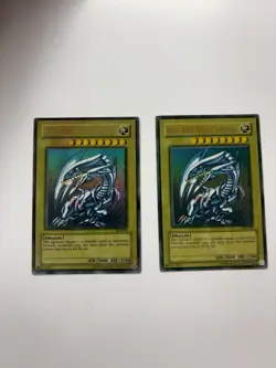 Yu-Gi-Oh! Lot Of 2- 2002 Blue-Eyes White Dragon SDK-001 Heavy Faded - Image 2