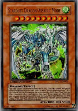 Yugioh Stardust Dragon/Assault Mode DPCT-EN003 Limited Edition Ultra Rare NM - Image 1