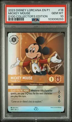 Disney Lorcana D100 Collectors Edition Promo Mickey Mouse #18 PSA 10 - Image 1