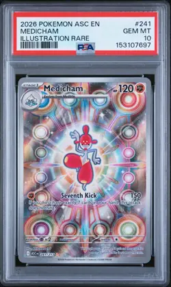 2026 POKEMON ASC EN-ASCENDED HEROES ILLUSTRATION RARE #241 MEDICHAM PSA 10 - Image 1