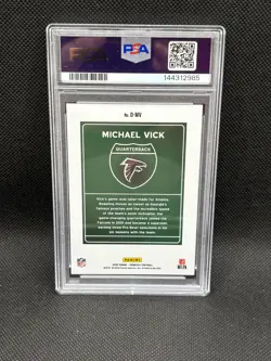 2020 Donruss Michael Vick Downtown On Card Auto PSA Auth Auto 10 - Image 2
