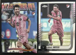 2025 Topps Chrome MLS 2 Card Lot LIONEL MESSI Miami Base + Class of Their Own SP - Image 1