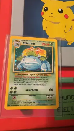 Pokemon 2000 Base Set 2 Venusaur Holo Rare Card 18/130 NEAR MINT! Fresh Pull - Image 2