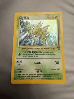 Pokemon TCG Scyther Holo Rare Card 17/130 WOTC Base Set 2 - Image 1