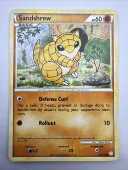 Sandshrew 79/123 - Heartgold Soulsilver - Common Pokemon Card - NM - Image 1