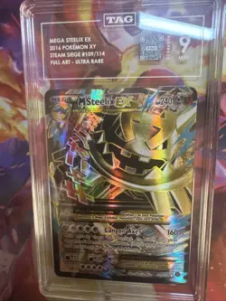 Pokemon TCG Mega-Steelix-EX Steam Siege Holo Full Art Ultra Rare Card 109/114 - Image 1